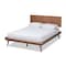 Baxton Studio Karine Mid-Century Walnut Brown Finished Wood Full Size Platform Bed 156-9800-9801 - alternate 1